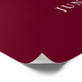 Bourgogne Modern Monogram Huwelijk Welkom Teken Poster (Hoek)