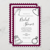 Bourgogne Modern Vrijgezellenfeest Kaart (Voorkant / Achterkant)