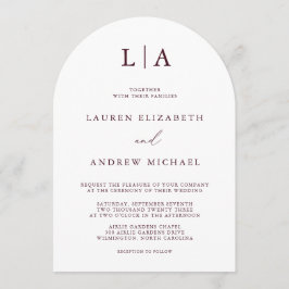 Bourgogne Monogram Boog Eenvoudige Minimalistische Kaart