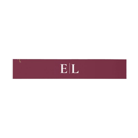 Bourgogne Monogram bruiloft Uitnodigingen Wikkel (Vlak)