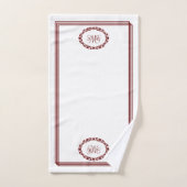 Bourgogne Monogram in Bloemenovalen met Rechthoeke Bad Handdoek (Handdoek)