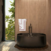 Bourgogne Monogram in Bloemenovalen met Rechthoeke Bad Handdoek