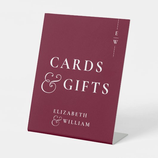 Bourgogne Monogram Kaarten en geschenken Reclamebord Met Voetstuk (Voorkant)