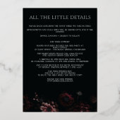 Bourgogne Moody Bloemen met Details Folie Uitnodiging (Achterkant)