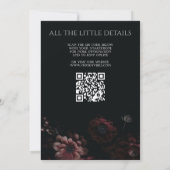 Bourgogne Moody Bloemen met QR-code Kaart (Achterkant)
