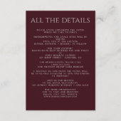 Bourgogne Moody Floral Informatiekaartje (Voorkant)