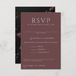 Bourgogne Moody Floral RSVP Kaartje