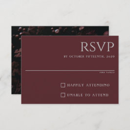 Bourgogne Moody Floral RSVP Kaartje