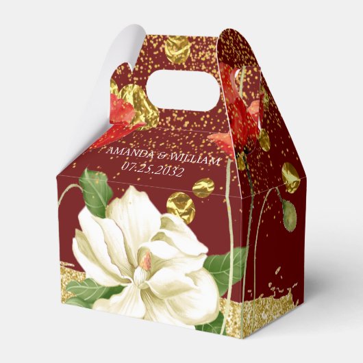 Bourgogne mooie Rosy Gold Wedding Favor Box Bedankdoosjes (Voorkant Zijde)