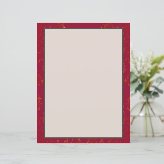 Bourgogne n Gold Designed Papierblad (Staand voorkant)