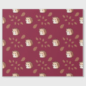 Bourgogne Naadloos inpakpapier met egels (Vlak)