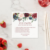 Bourgogne Navy Blauw Blush Bloemen Leuke Feiten Br Servet (Insitu)