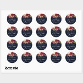 Bourgogne Navy Bloemen Herfst Bruiloft Sticker (Vel)