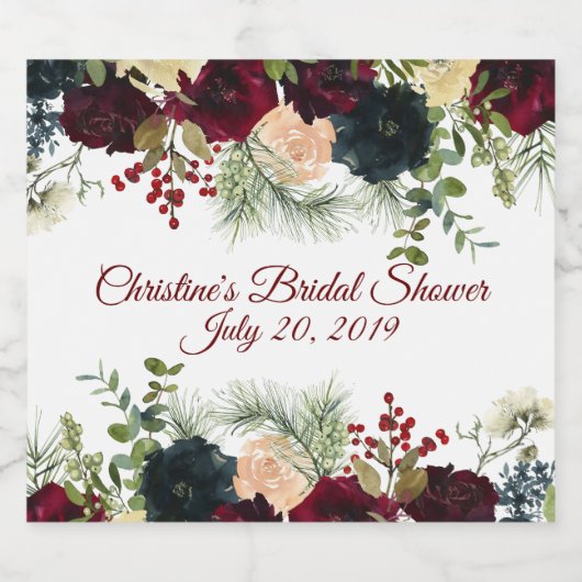 Bourgogne, Navy Bloemen mousserende wijn Etiketten (Enkel label)