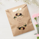 Bourgogne, Navy Bloemen - Party Favor Tassen Bedankzakje (Gezegeld)