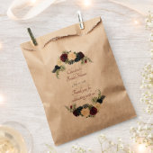 Bourgogne, Navy Bloemen - Party Favor Tassen Bedankzakje (Geknipt)