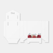  Bourgogne Navy Bloemenbruiloft Bedankdoosjes (Uitgevouwen)