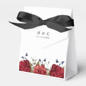  Bourgogne Navy Bloemenbruiloft Bedankdoosjes (Voorkant Zijde)