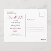 Bourgogne Navy Blue & Blush Peony Geo Save the Dat Briefkaart (Achterkant)