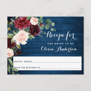 Bourgogne Navy Blue Blush Vrijgezellenfeest Recept Briefkaart