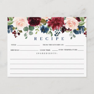 Bourgogne Navy Blue Blush Vrijgezellenfeest Recept Briefkaart