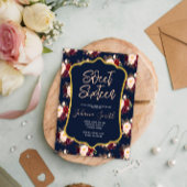 Bourgogne Navy Blue Peony Floral 16e verjaardag Kaart