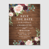 Bourgogne Navy Blue Save the Date Magnetische Kaar (Voorkant)