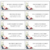 Bourgogne Navy Blush Bloemen Geometrisch Adreslabe Sticker (Voorkant)