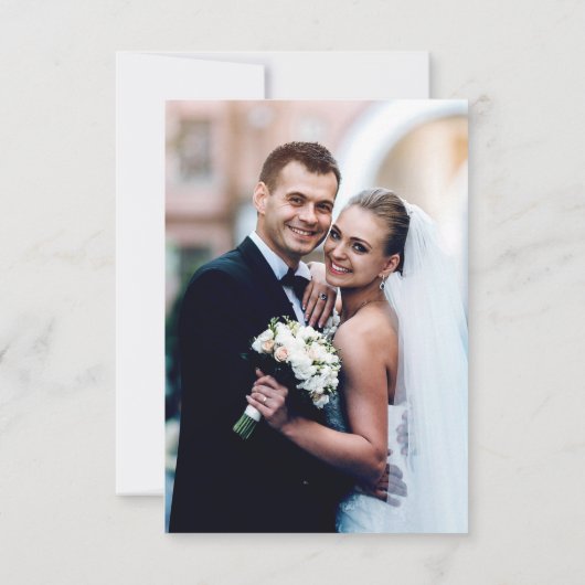 Bourgogne Navy Blush Bloemen Geometrische foto bru Bedankkaart (Achterkant)