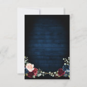 Bourgogne Navy Blush Boho Geometrische bruiloft QR RSVP Kaartje (Achterkant)