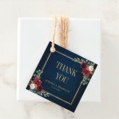 Bourgogne Navy Blush Goud Geometrisch Dank u Bedankjes Labels (In situ)