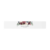 Bourgogne & Navy Blush Roze Bloemen 2 Uitnodigingen Wikkel (Vlak)