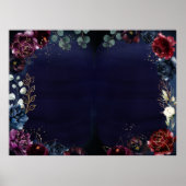 Bourgogne Navy Bruiloft Poster Blank 40 x 30" (Voorkant)