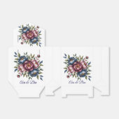 Bourgogne Navy en Blush Peony Wedding Floral Bedankdoosjes (Uitgevouwen)
