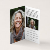 Bourgogne Navy Floral Folding Memorial Prayer Kaar Visitekaartje (Binnen)