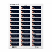 Bourgogne Navy Floral Herfst retour adreslabel Etiket (Full Sheet)