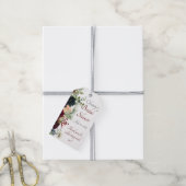 Bourgogne, Navy Floral Kraft - dank u cadeau Label Cadeaulabel (Met Touw)