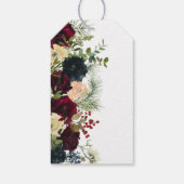 Bourgogne, Navy Floral Kraft - dank u cadeau Label Cadeaulabel (Achterkant)