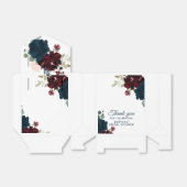 Bourgogne & Navy Flowers Rustiek Vrijgezellenfeest Bedankdoosjes (Uitgevouwen)