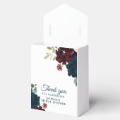 Bourgogne & Navy Flowers Rustiek Vrijgezellenfeest Bedankdoosjes (Geopend)