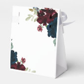 Bourgogne & Navy Flowers Rustiek Vrijgezellenfeest Bedankdoosjes (Achterkant)