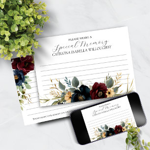 Bourgogne Navy Funeral Memorial delen een herinner Kaart