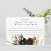 Bourgogne Navy Funeral Memorial delen een herinner Kaart (Staand voorkant)