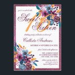 Bourgogne Navy Mosterd Waterverf Flowers Sweet 16 Kaart<br><div class="desc">Deze elegante en kunstzinnige zoete zestien verjaardagsfeestje uitnodiging is perfect voor uw speciale dag. Het beschikt over herfst en herfst, bordeauxrood, pruim paarse, marineblauw en mosterdgeel handgeschilderde waterverf bloemstukken op de top van een faux gedrukte sprankelende wijnrode glitter border lijst en een eenvoudige witte achtergrond. Het is modern, chique, ,...</div>