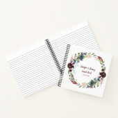 Bourgogne Navy Roos Goud Bloemen Gastenboek Notitieboek (Binnen)
