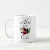 Bourgogne Navy Roze Bloemen Moeder van de bruid Gi Koffiemok (Links)