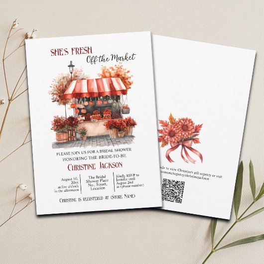 Bourgogne 'Niet meer te koop' QR Code Bruidsfeest Kaart