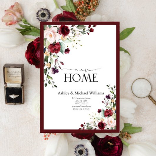 Bourgogne Nieuwe Huis Verhuisadres Feestdagenkaart