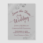 Bourgogne op Grijze zilverkant Opslaan Datum Magne (Voorkant)