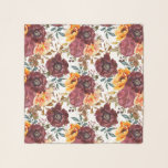 Bourgogne Oranje naoorlogse Waterverf Floral Sjaal<br><div class="desc">Bourgogne Sinaasappel Rustieke herfst Herfst Waterverf Floral Wedding Accessoires Sjaals Wraps beschikt over een botanische waterverf bloemenpatroon in bourgogne en sinaasappel op een witte achtergrond. Perfect voor bruiloften,  bruidsmeisjes,  verjaardagscadeau voor mama,  oma,  vrienden en meer. Ontworpen door ©Evco Studio www.zazzle.com/store/evcostudio</div>